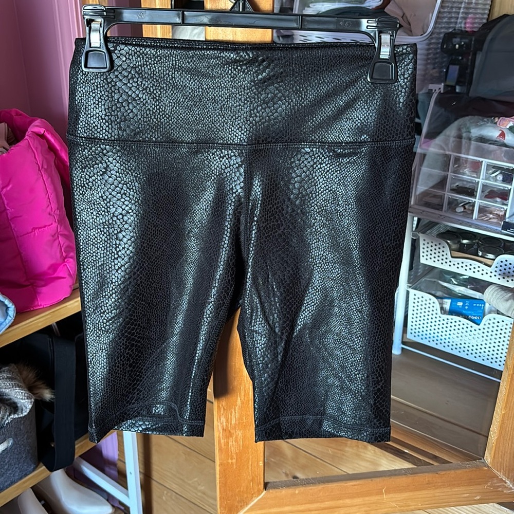 Snakeskin print bike shorts